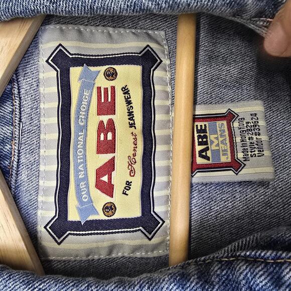 Vintage ABE Denim Vest Jacket Medium - Picture 2 of 5